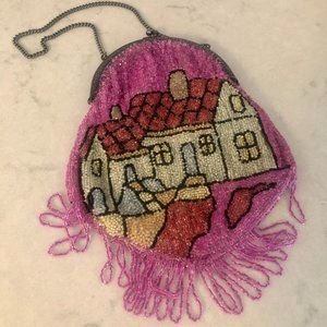 Antique 1920s Art Deco Beaded Handbag